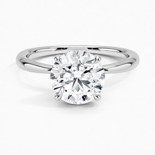2,00 Carat Round Cut Diamond Hidden Halo Engagement Ring