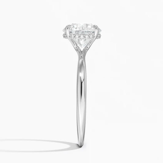 2,00 Carat Round Cut Diamond Hidden Halo Engagement Ring